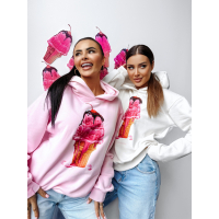 BLUZA DRESOWA DAMSKA OVERSIZE LÓD Z POLEWĄ OLAVOGA KIRAZ ECRU