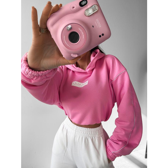 BLUZA DRESOWA DAMSKA OVERSIZE OLAVOGA DIDACTIC PINK