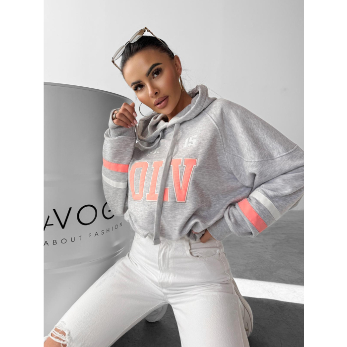 BLUZA DRESOWA DAMSKA OVERSIZE OLAVOGA GRAPE GRAY