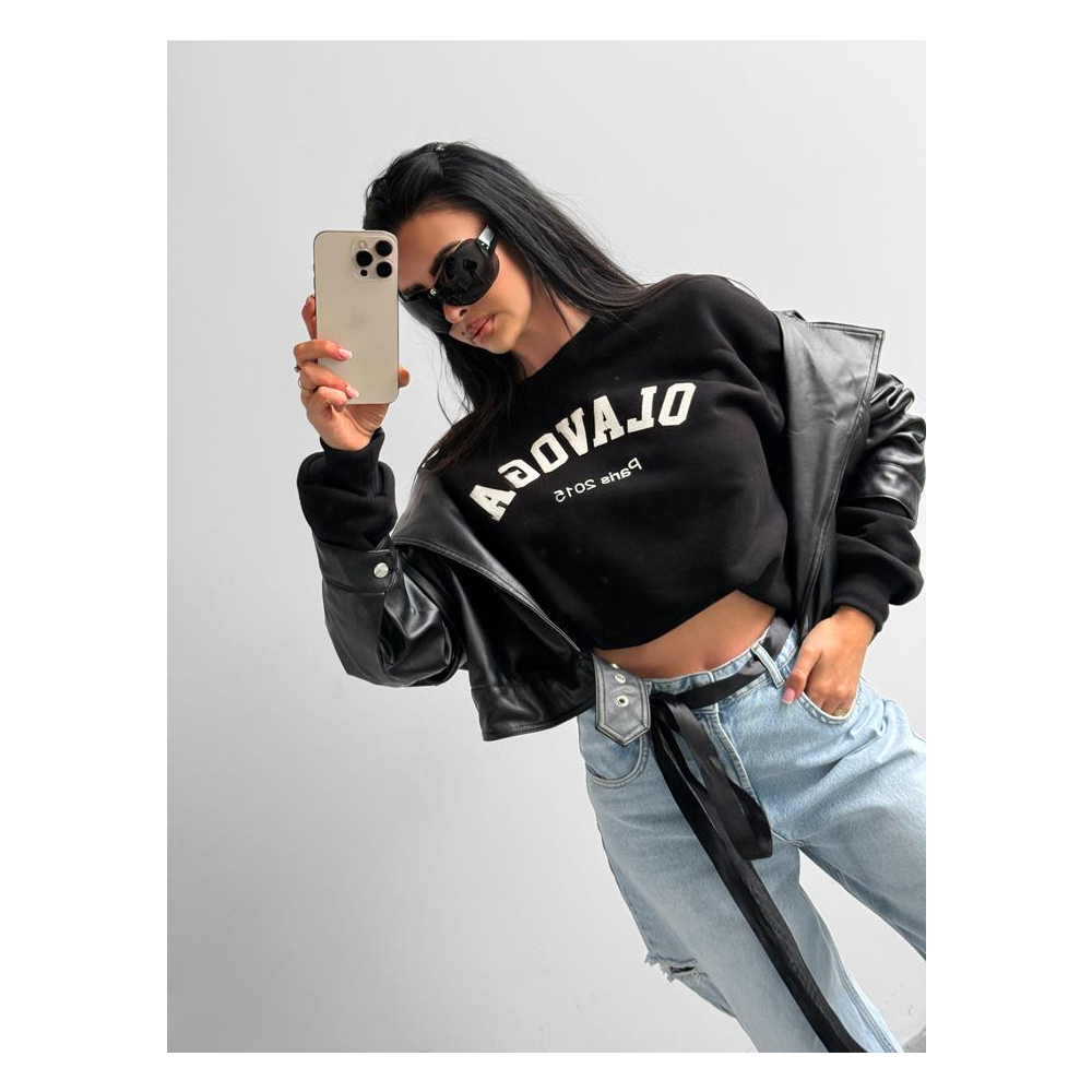 BLUZA DRESOWA DAMSKA OVERSIZE OLAVOGA MARI BLACK