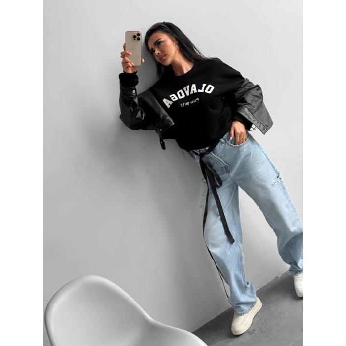 BLUZA DRESOWA DAMSKA OVERSIZE OLAVOGA MARI BLACK