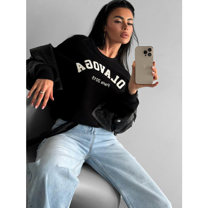 BLUZA DRESOWA DAMSKA OVERSIZE OLAVOGA MARI BLACK