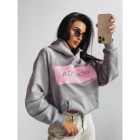 BLUZA DRESOWA DAMSKA OVERSIZE OLAVOGA SWEET ROLL GRAY