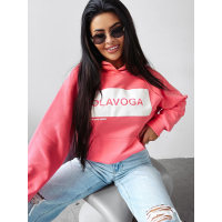 BLUZA DRESOWA DAMSKA OVERSIZE OLAVOGA SWEET ROLL CORAL