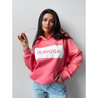 BLUZA DRESOWA DAMSKA OVERSIZE OLAVOGA SWEET ROLL CORAL
