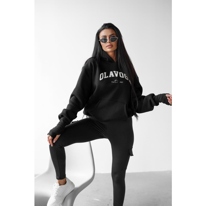 BLUZA DRESOWA DAMSKA OVERSIZE OLAVOGA TRODE BLACK