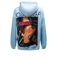 BLUZA DRESOWA DAMSKA OVERSIZE PRINT OLAVOGA COLLAGE BLUE