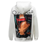 BLUZA DRESOWA DAMSKA OVERSIZE PRINT OLAVOGA COLLAGE ECRU