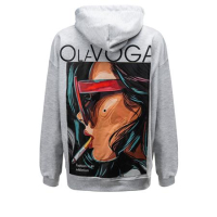 BLUZA DRESOWA DAMSKA OVERSIZE PRINT OLAVOGA COLLAGE GRAY