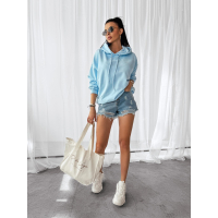 BLUZA DRESOWA DAMSKA OVERSIZE PRINT OLAVOGA COLLAGE BLUE
