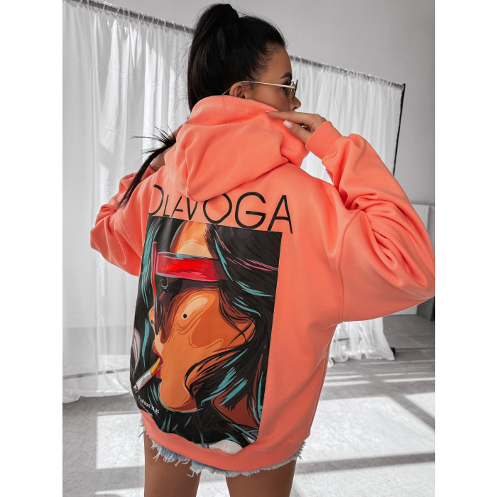 BLUZA DRESOWA DAMSKA OVERSIZE PRINT OLAVOGA COLLAGE ŁOSOŚ