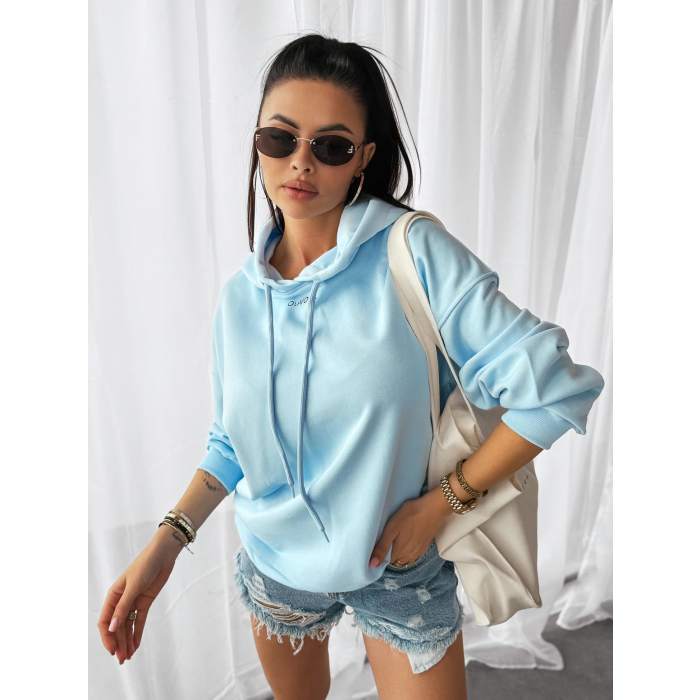 BLUZA DRESOWA DAMSKA OVERSIZE PRINT OLAVOGA COLLAGE BLUE