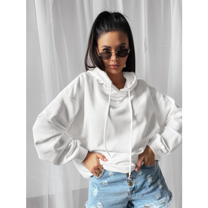 BLUZA DRESOWA DAMSKA OVERSIZE PRINT OLAVOGA COLLAGE ECRU