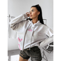 BLUZA DRESOWA DAMSKA OVERSIZE RÓŻOWA PANTERA OLAVOGA CLOSER GRAY