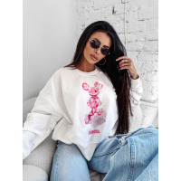 BLUZA DRESOWA DAMSKA PRINT OLAVOGA AZAELA ECRU