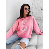 BLUZA DRESOWA DAMSKA PRINT OLAVOGA AZAELA PINK