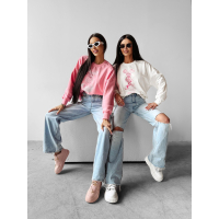 BLUZA DRESOWA DAMSKA PRINT OLAVOGA AZAELA ECRU