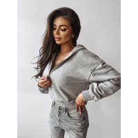 BLUZA DRESOWA DAMSKA Z KAPTUREM HAFT OLAVOGA MOLETO GRAY