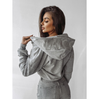 BLUZA DRESOWA DAMSKA Z KAPTUREM HAFT OLAVOGA MOLETO GRAY