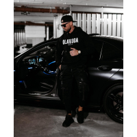 BLUZA MĘSKA BAWEŁNIANA OVERSIZE OLAVOGA MEN COLD BLACK