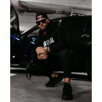 BLUZA MĘSKA BAWEŁNIANA OVERSIZE OLAVOGA MEN COLD BLACK
