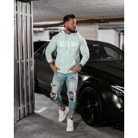 BLUZA MĘSKA BAWEŁNIANA OVERSIZE OLAVOGA MEN COLD MINT