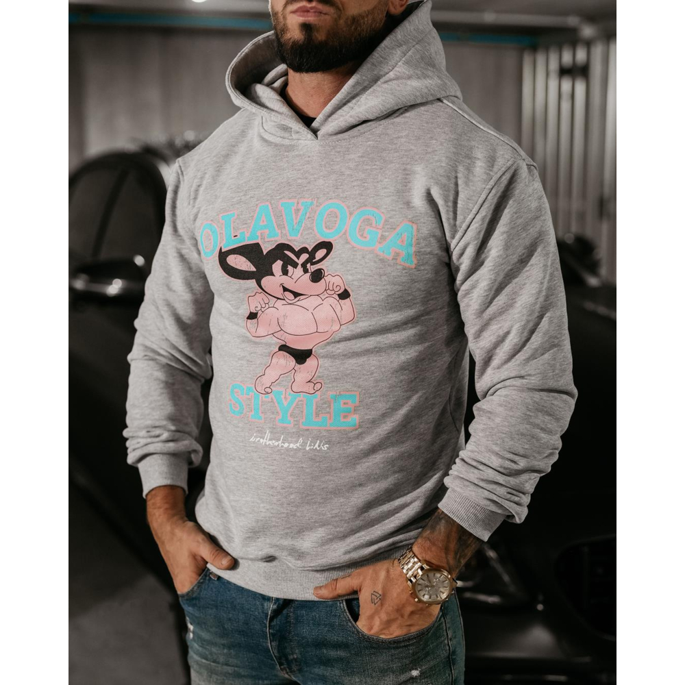 BLUZA MĘSKA BAWEŁNIANA OVERSIZE OLAVOGA MEN FORME GRAY