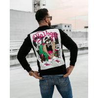 BLUZA MĘSKA BAWEŁNIANA SLIM PRINT MEN LUPUS BLACK