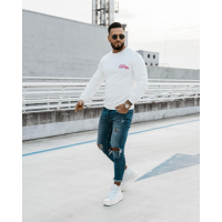 BLUZA MĘSKA BAWEŁNIANA SLIM PRINT MEN LUPUS ECRU