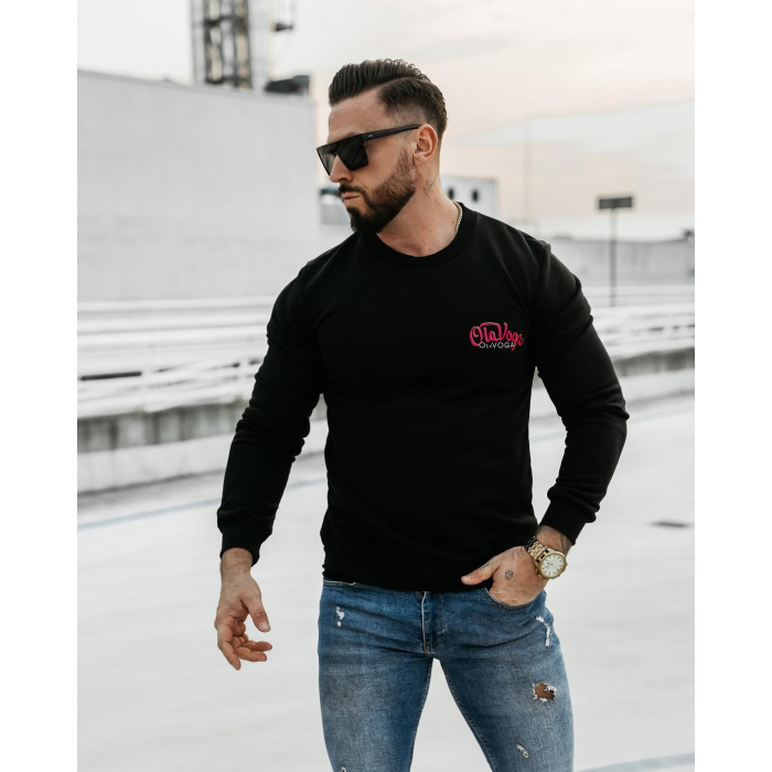 BLUZA MĘSKA BAWEŁNIANA SLIM PRINT MEN LUPUS BLACK
