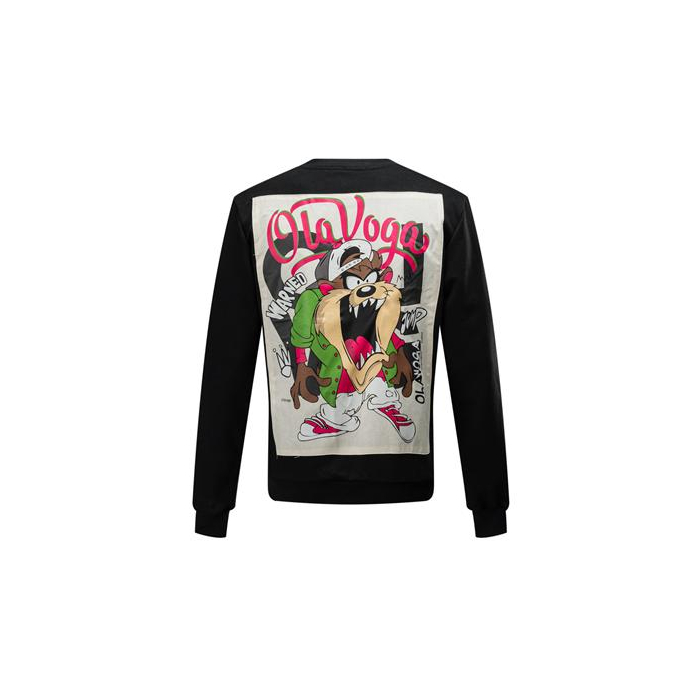BLUZA MĘSKA BAWEŁNIANA SLIM PRINT MEN LUPUS BLACK