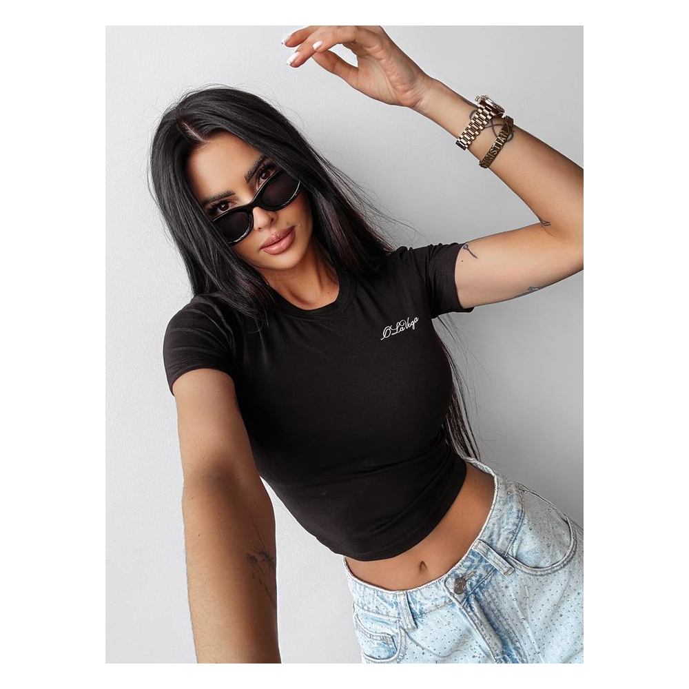 BLUZKA DAMSKA Z WISKOZY BASIC OLAVOGA LIMA BLACK