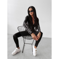 BLUZKA DAMSKA Z WISKOZY NA ZAMEK OLAVOGA BIANCO BLACK