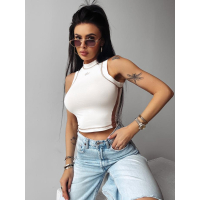 BLUZKA TOP DAMSKI Z WISKOZY BASIC OLAVOGA LYON ECRU