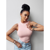 BLUZKA TOP DAMSKI Z WISKOZY BASIC OLAVOGA LYON PUDER