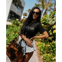 BLUZKA T-SHIRT DAMSKI CEKINY OLAVOGA VITAL BLACK