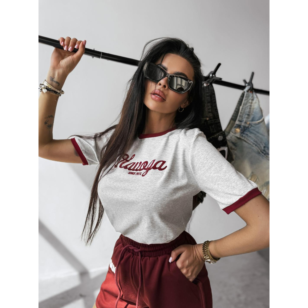 BLUZKA T-SHIRT DAMSKI LAMÓWKA OLAVOGA AVEN GRAY