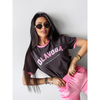 BLUZKA T-SHIRT DAMSKI OLAVOGA LEMON GRAFIT