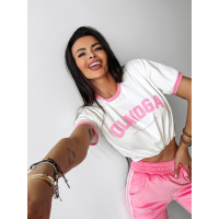 BLUZKA T-SHIRT DAMSKI OLAVOGA LEMON ECRU