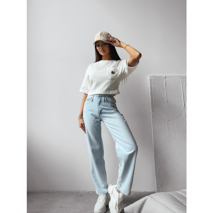 BLUZKA T-SHIRT DAMSKI OLAVOGA LITION ECRU