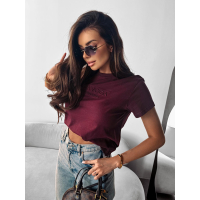 BLUZKA T-SHIRT DAMSKI OLAVOGA SUBTLE BURGUND