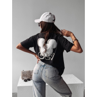 BLUZKA T-SHIRT DAMSKI OVERSIZE MYSZKA MIKI OLAVOGA BESCO BLACK