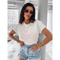 BLUZKA T-SHIRT DAMSKI OVERSIZE OLAVOGA GLASS ECRU