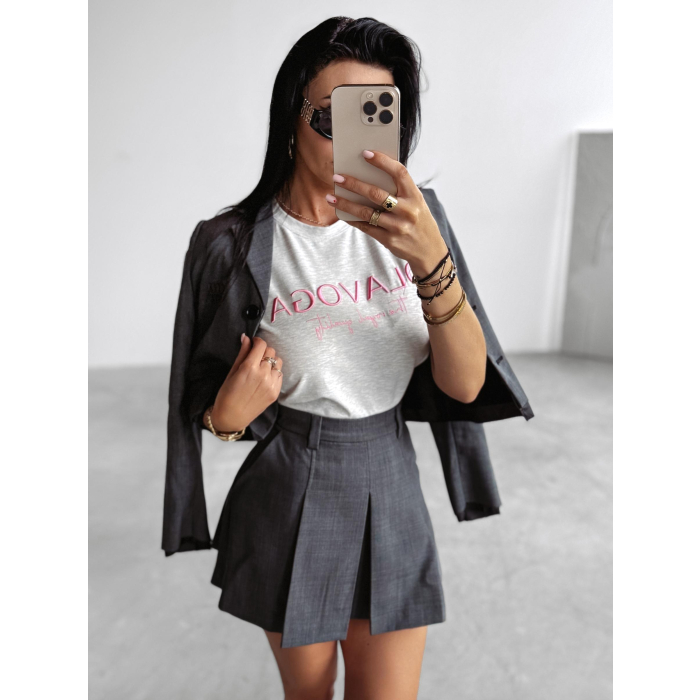 BLUZKA T-SHIRT DAMSKI OVERSIZE OLAVOGA HOLLYHOCK GRAY