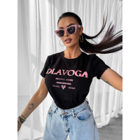 BLUZKA T-SHIRT DAMSKI OVERSIZE OLAVOGA IDYLLIC BLACK