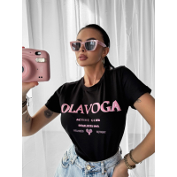 BLUZKA T-SHIRT DAMSKI OVERSIZE OLAVOGA IDYLLIC BLACK