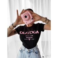 BLUZKA T-SHIRT DAMSKI OVERSIZE OLAVOGA IDYLLIC BLACK
