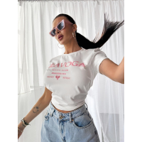 BLUZKA T-SHIRT DAMSKI OVERSIZE OLAVOGA IDYLLIC ECRU