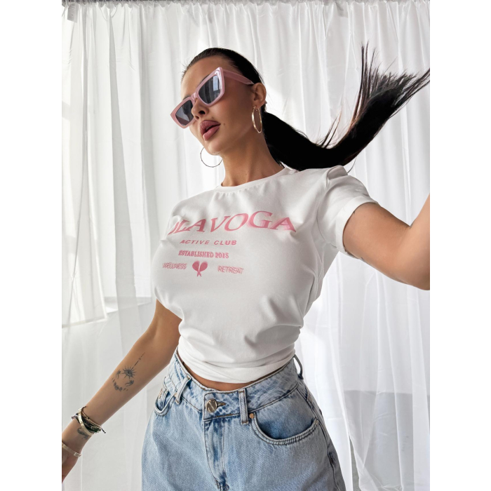 BLUZKA T-SHIRT DAMSKI OVERSIZE OLAVOGA IDYLLIC ECRU