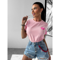 BLUZKA T-SHIRT DAMSKI OVERSIZE OLAVOGA MYSTICAL PINK